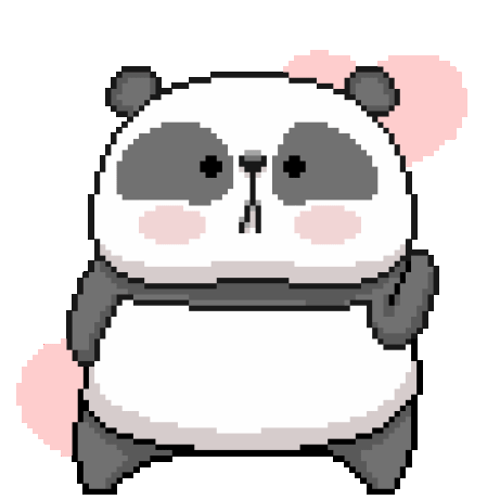 Panda dançando com cara de bravo